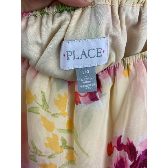 Women's Place Yellow Floral Off the Shoulder Dress Size L - Picture 7 of 8